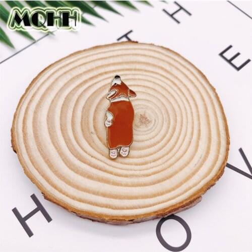 Creative Cartoon Animal Dog Enamel Brooch Pet Dog Alloy Custom Badge Shirt Bag Pin Accessories Women Jewelry Gifts For Friends