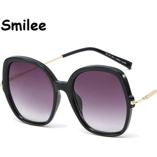 Square Vintage Women Fashion Designer High Quality Sun Glasses New Big Frame Gradient Shades Oversized Sunglasses UV400