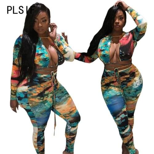 Fashion New Style Women Set Long Sleeve Sexy Club Pant Set Ladies 2 Pieces Slim Matching Suit