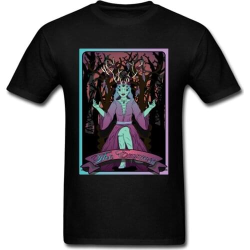Tarot Card The Alien Empress Witch Men Tshirts Fitted Summer/Autumn Short Sleeve Tops Shirt Crew Neck 100% Cotton T Shirt Theme