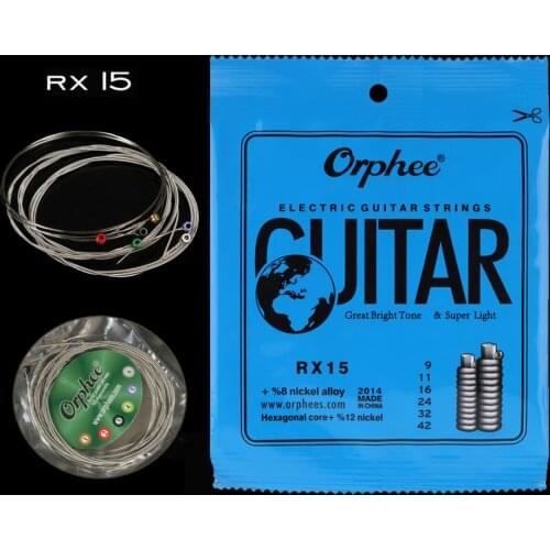 6 Strings Guitar Metal Guitar Strings Set RX Series For Electric Guitar Electric Guitar Strings Nickel Wound Instruments Musical