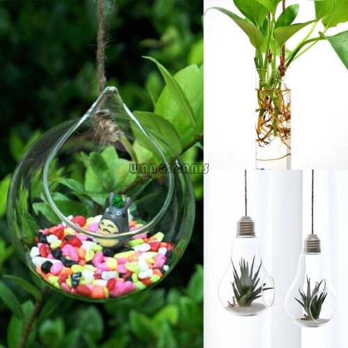 New Hanging Glass Flowers Plant Vase Terrarium Container Home Garden Ball Decors 1pc Not Include The Plant