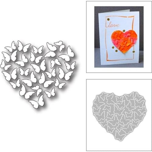 2020 New Heart Frame and Butterfly Decoration Metal Cutting Dies For DIY Cut Paper Craft Making Album Card Scrapbooking No Stamp