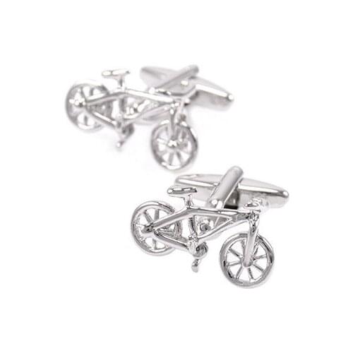 New Hot Selling Trendy Personality Childhood Bike Shape White Men French Cufflinks Gentleman Inch Shirt Western Clothing Jewelry