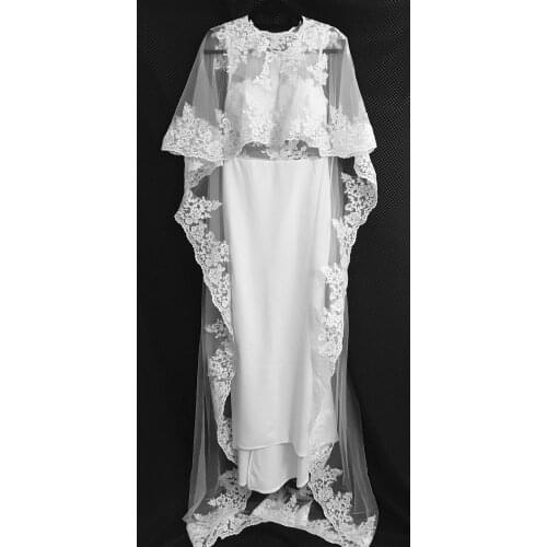 New Style White/Ivory Lace Shawl Bolero Wedding Jacket Bridal Wrap Shrug Capes bridal shawl