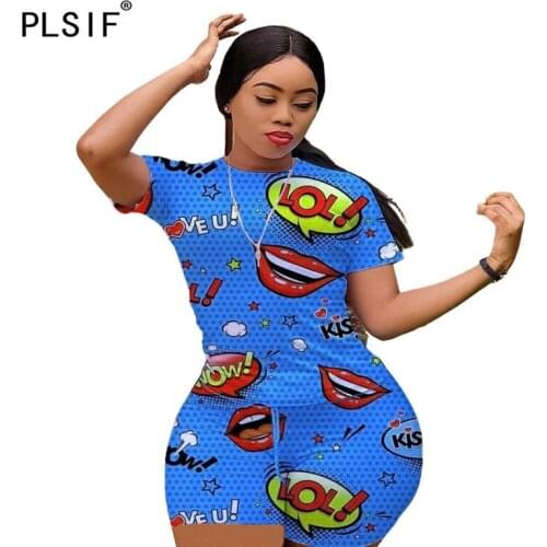 New style sexy tracksuit o neck print 2 pieces outfits for women tops and shorts suit lady tracksuit set