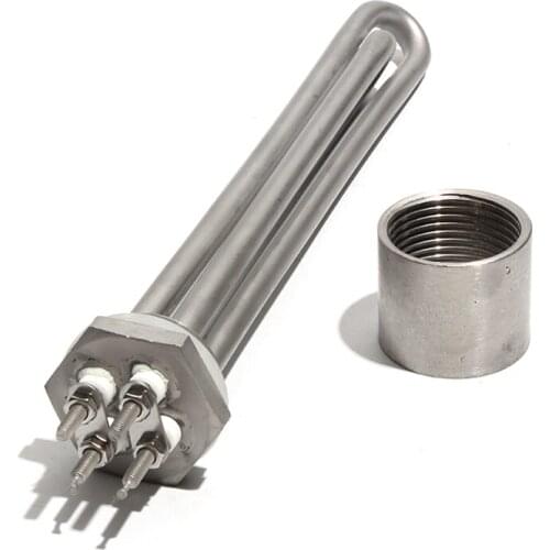 1 Inch BSP/NPT Thread 36V/48V Immersion Water Heating Tube with Nut/Thread 600W/900W/1200W/1500W 304 SUS Heater Element