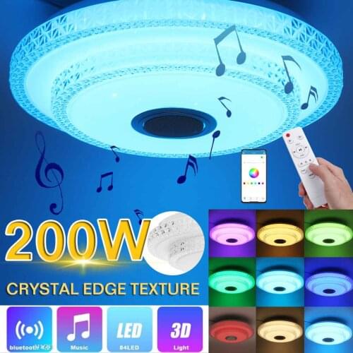 110-220V 200W 40cm LED Ceiling Lights bluetooth Music Speaker Cell Phone APP Remote Control Dimmable Lamps Smart Ceiling Lamp