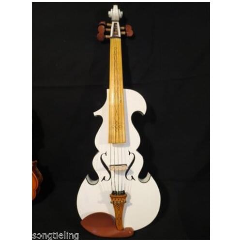 Excellent white color best model 5 strings electric & acoustic viola 16" #9744