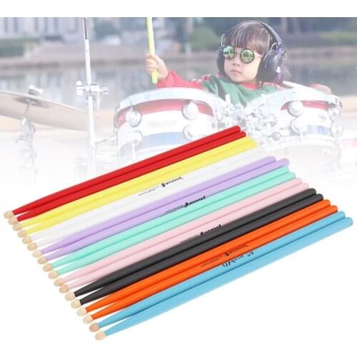 2 pcs Professional Colorful Maple Wood Drum Sticks 7A Music Band Drumsticks for beginners