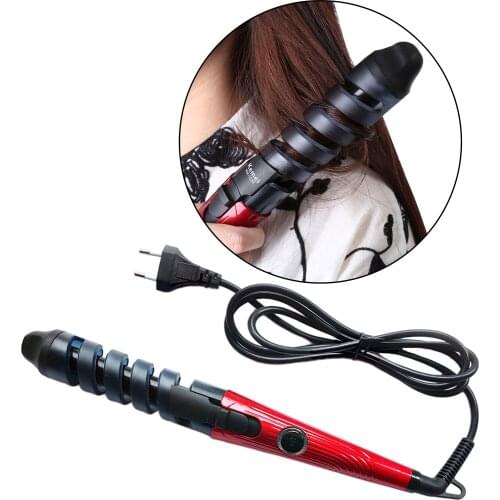 Pro Heating Hairdressing Hair Curlers Curling Wand Rod for All Hair Types Adjustable Temperature Spiral Hair Curling Iron