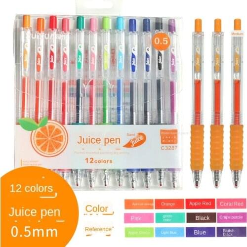 Juice Pen 0.5mm Gel Pen Students Use Juice Metal Color Cute and Cute Press Student Stationery Cool Pens Kawaii School Supplies