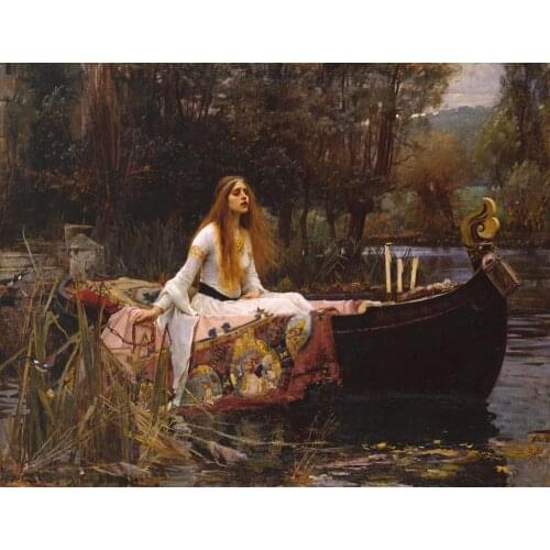 Hand Painted The lady of shalott John William Waterhouse Paintings Portrait art on canvas Landscape wall decor
