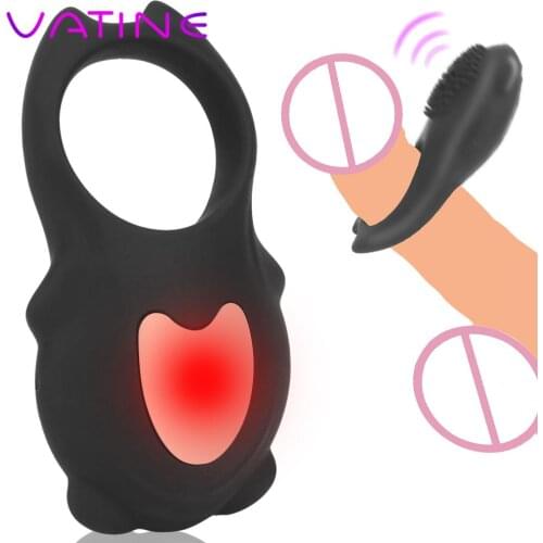 Penis Ring Vibrator Clitoris Stimulator Adult Products Vibrating Cock Cage 10 Mode Sex Toys for Men Delay Ejaculation