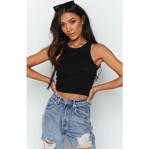 Tops women 2021 Naomi Ribbed Tank Black топик женский women clothes Crop top Women top crop women tops women basic top Summer