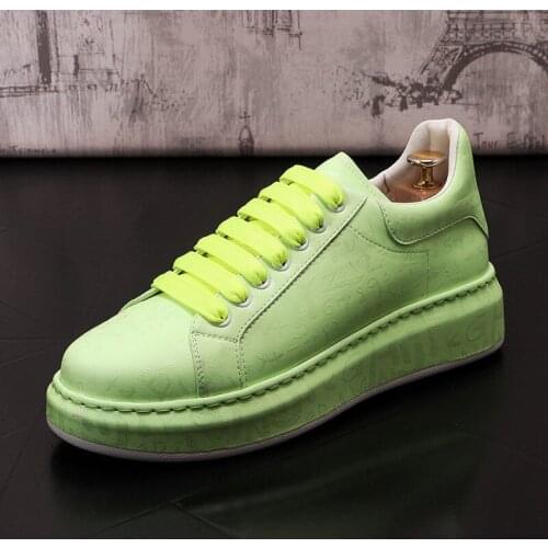 Spring Fall Mens Orange Skateboard Shoes Round Toe Lace Up Designer British Fashion Casual Comfort Flat Platform Zapatos ERRFC