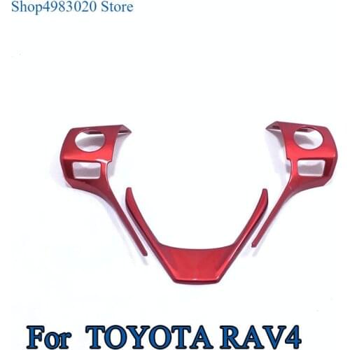 For Toyota RAV4 RAV 4 2014 2015 2016 2017 ABS Chrome Inner Steering Wheel Decoration Cover Trim Stikers Car Styling Accessories
