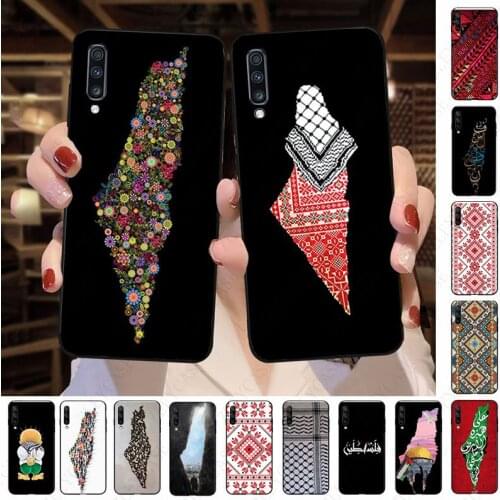 Embroidered Map of Palestine Soft Phone Case For Samsung Galaxy A50 A10 A20 A20E A20S A30S A40 A51 A70 A30 A12 A7 A8 A21S Cover