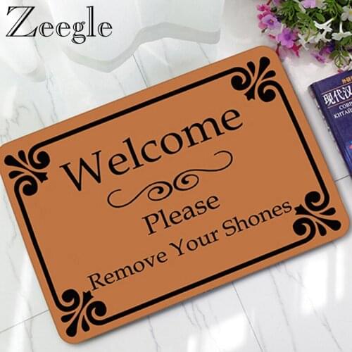 Zeegle Floor Mat Doormat Rubber Door Mat Waterproof Outdoor Carpet Foot Rug Welcome Please Remove Your Shones Indoor Mat