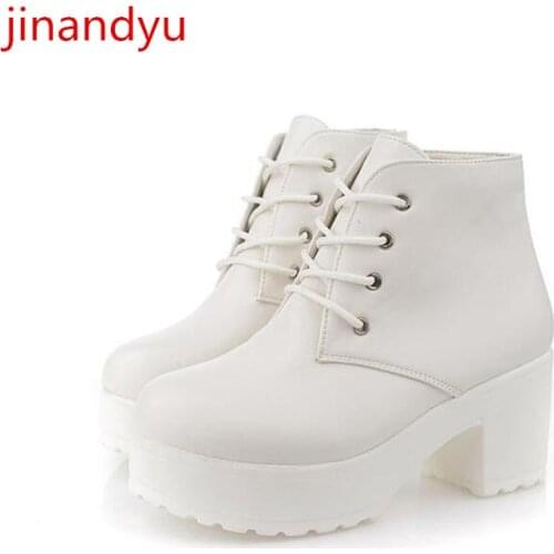 Women Boots Size 41 High Heels Platform Shoes Chunky Boots Sexy Black White Heels Platforms Ankle Boots for Women Fashion Shoe