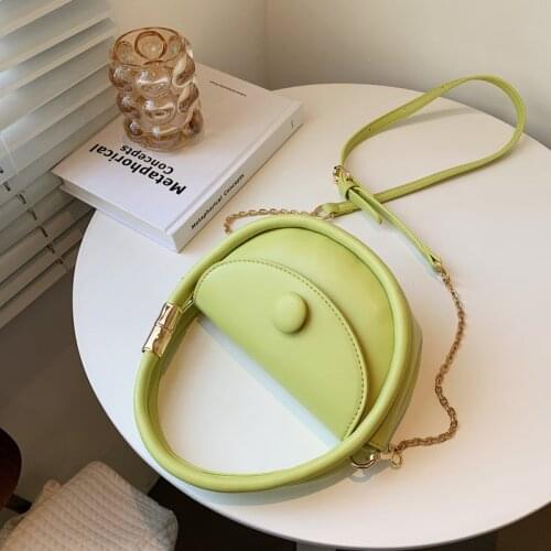 Round Candy Color Ladies Handbags And Wallets Brand Designer PU Leather Messenger Bag Women 2021 Simple Fashion Shoulder Bag
