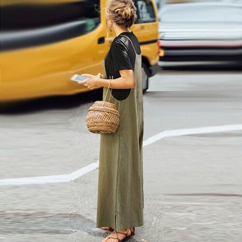 Female Jumpsuit Womens Clothing Summer Overalls for Women Fashion Loose Solid Sleeveless Bib Dungarees Casual Woman Jumpsuit