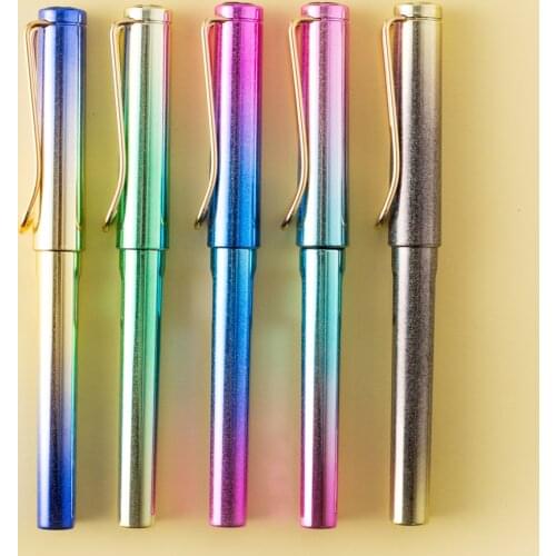 1-Piece Shiny Dazzle Fountain Pen with Ink Cartridge Posture Correction Inking Pens for Student School Office Writing Stationery