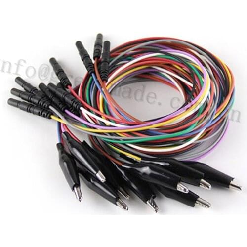 10 pieces/set EEG Cable Reusable Brain Electrodes Alligator Clip Electrode Lead Wire DIN 1.5 mm