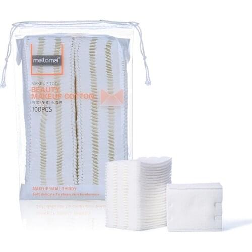 100 PCS Thickened Cosmetic Cotton Double Side Makeup Remover Fine Cotton Pads Face Cleaning Skin Care Nail Wipes E1032