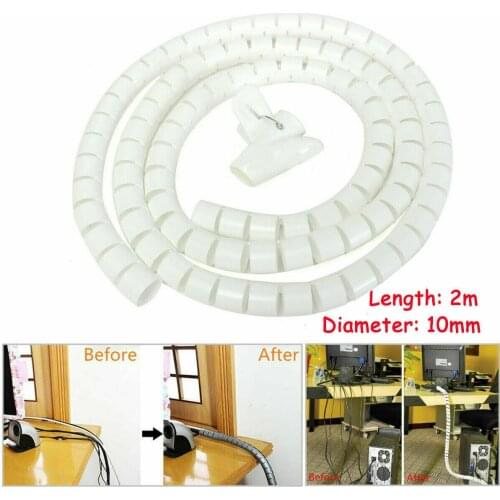 2 meters 10mm New Spiral Wrap Sleeving Tube Flame Retardant Cable Protective Sleeve Band Winding Pipe Wire Sleeves