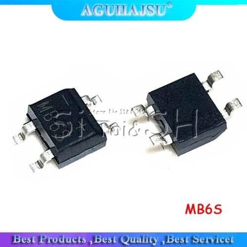 20PCS MB6S SMD 0.5A 600V Single Phase Diode Rectifier Bridge SOP-4 new and original IC