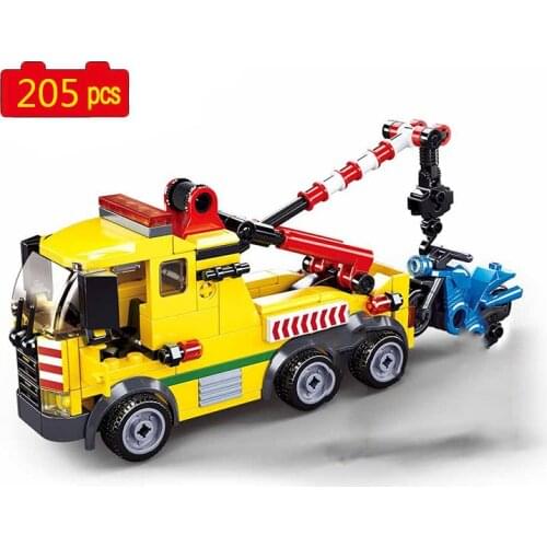 2021 City Creator Series City road wrecker maintenance crane Mini motorcycle Building Blocks Bricks Toys Gifts