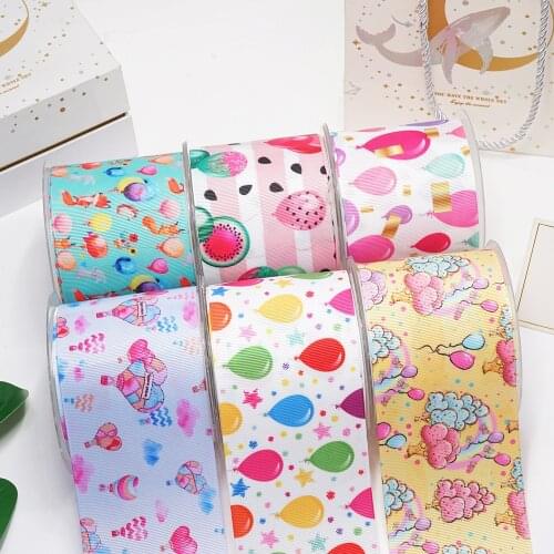 3 inch 75mm 38mm 25mm Characters Printed Grosgrain Ribbon 52222