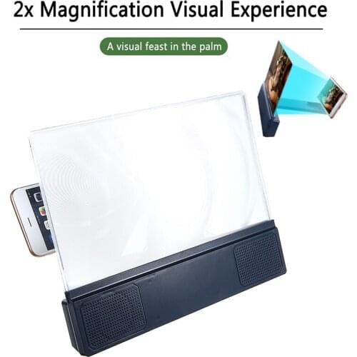 3D Phone Screen Magnifier bluetooth Stereo Speaker HD Video Amplifier Speaker HD Video Amplifier Smartphone Stand Hoder