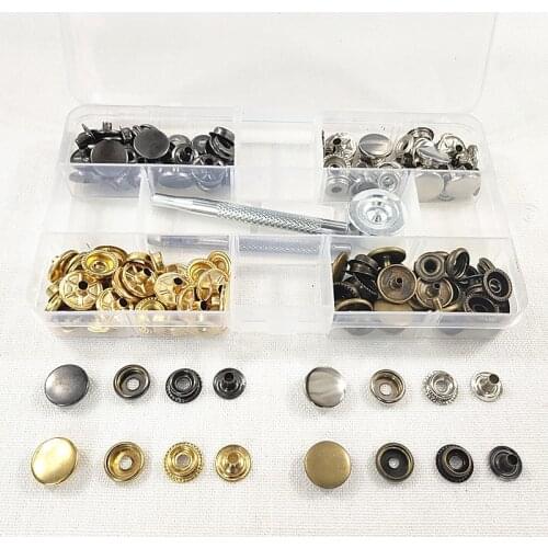 40sets Metal Brass Fasteners Press Button Snap Buttons for Clothing Women Children leather Sewing Button DIY Size 15mm