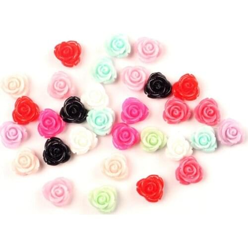 50pcs Mixed Resin Flowers Flatback Cabochon Jewelry Findings Scrapbooking For Jewelry Making Charms Pendants Accessories Diy