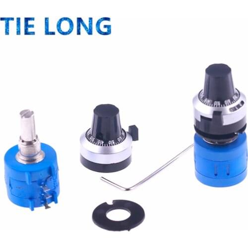 10pcs 3590S-2-103L 3590S 10K ohm Precision Multiturn Potentiometer 10 Ring Adjustable Resistor + Turns Counting Dial Rotary Knob