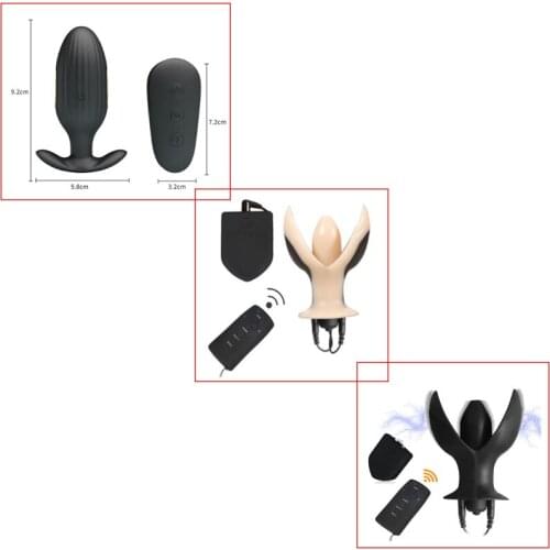 BDSM Wireless Remote Control Electro Shock Anal Plug Huge Dildo Butt Plug Powerful G-spot Prostate Massage Vibrator Sex Toys