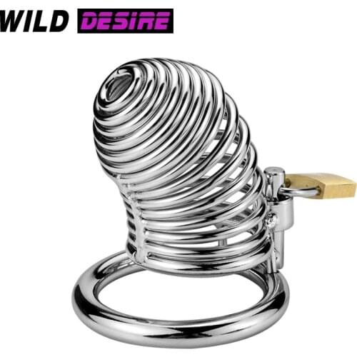BDSM Bondage Restraint Male Steel Chastity Device Belt Bird Metal Sex Cage Penis Lock Cock Cage Ring Sex Toys For Men Adult 18