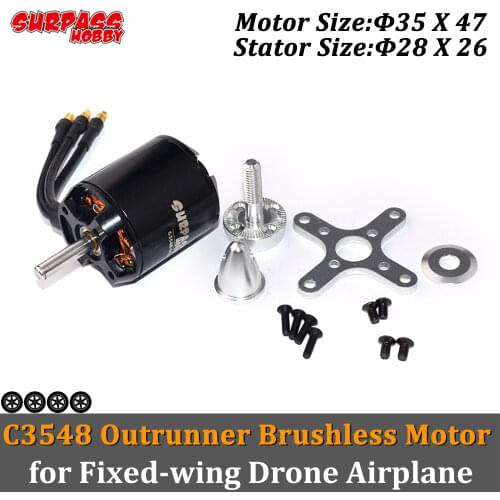 SURPASS HOBBY 2pcs Brushless Motor C3548 Outrunner 1000KV 1350KV 1900KV 50A for RC Model 3D Fixed Wing Drone Airplane Helicopter