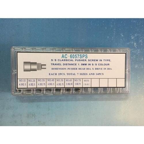 Free Shipping 6057SPS Classical Stainless Steel Chronograph Button Watch Pusher Screw In Type