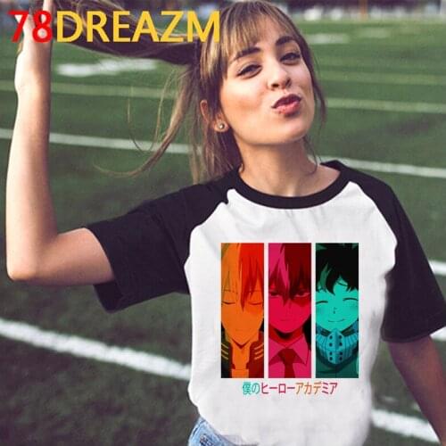 Boku No Hero Academia My Hero Academia women print white t shirt graphic tees women couple clothes summer top harajuku kawaii