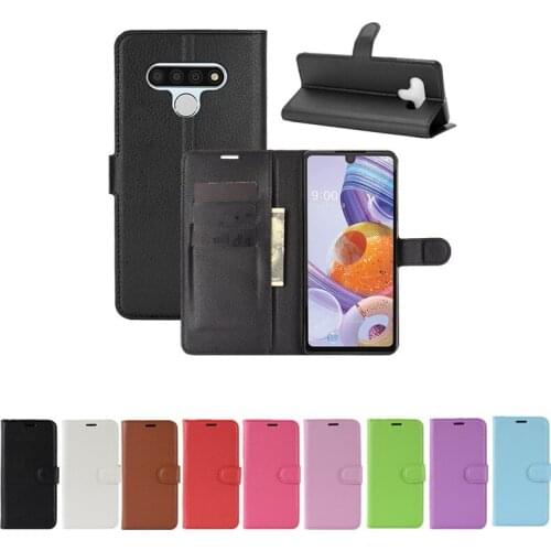 100pcs/lot PU leather Flip Wallet Litchi Pattern Phone Case For LG Stylo 6 Aristo 5 Plus Velvet Harmony 4 K31 K41S K51S Lychee