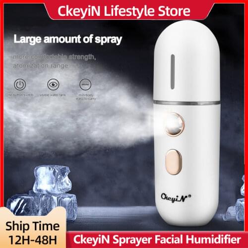 CkeyiN Nano Facial Steamer 12ml Portable Mist Sprayer Humidifier for Facial hydration Home Sauna SPA System USB Rechargeable