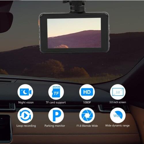 3.0 FHD Car DVR 3 Cameras Lens Dash Camera Dual Lens Rearview Front+Inside+Rear Camera Video Recorder Auto Registrator Registrar