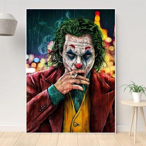 Graffiti Art Movie Joker Smoking Canvas Painting Wall Art Posters and Prints for Living Room Wall Pictures Home Wall Decoration