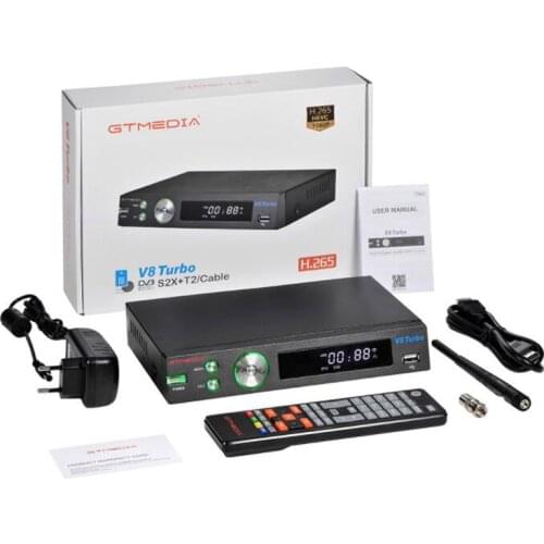 GTMEDIA V8 Turbo DVB-S2/S2X/T2 Satellite Receiver WIFI H.265 Support Multi-PLP BISS Auto Roll HEVC CA Card Slot Upgrade V8 PRO2