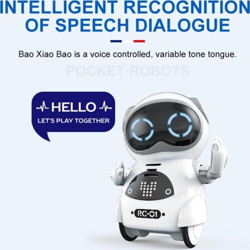 939A Pocket RC Robot Talking Interactive Dialogue Voice Recognition Record Singing Dancing Telling Story Mini RC Robot Toys Gift