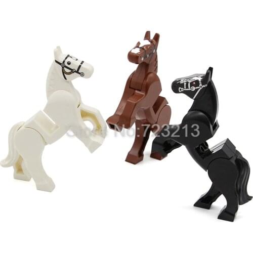 1Pc Horse Building Blocks Wild Animal Figure Set Military SWAT MOC Accessories Big Building Blocks Sets Kits Bricks Toys