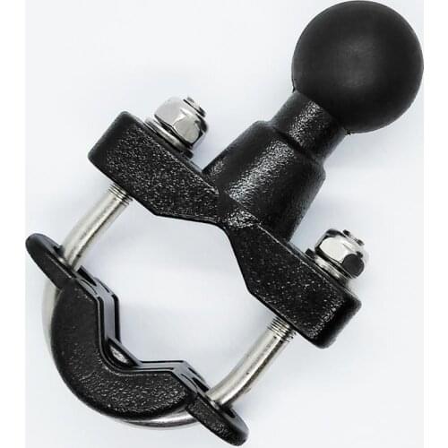 Motorcycle Handle Bar Rail Mount U-Bolt Mounting Base with 1 inch Ball